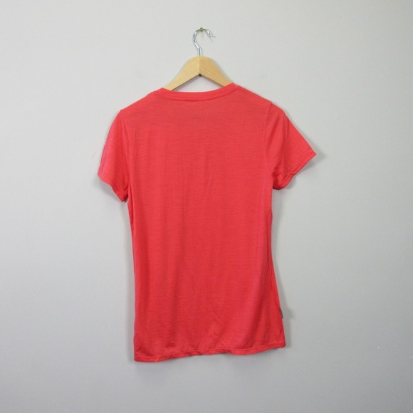 Icebreaker Merino Wool Tech Lite Short Sleeve Tee Shirt Women S Orange Hike 110 - Picture 2 of 10